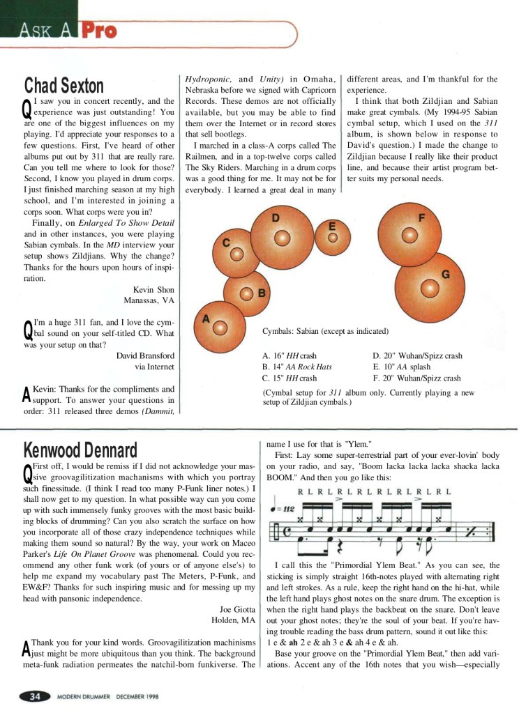 Modern Drummer: Dec 1998&nbsp;issue