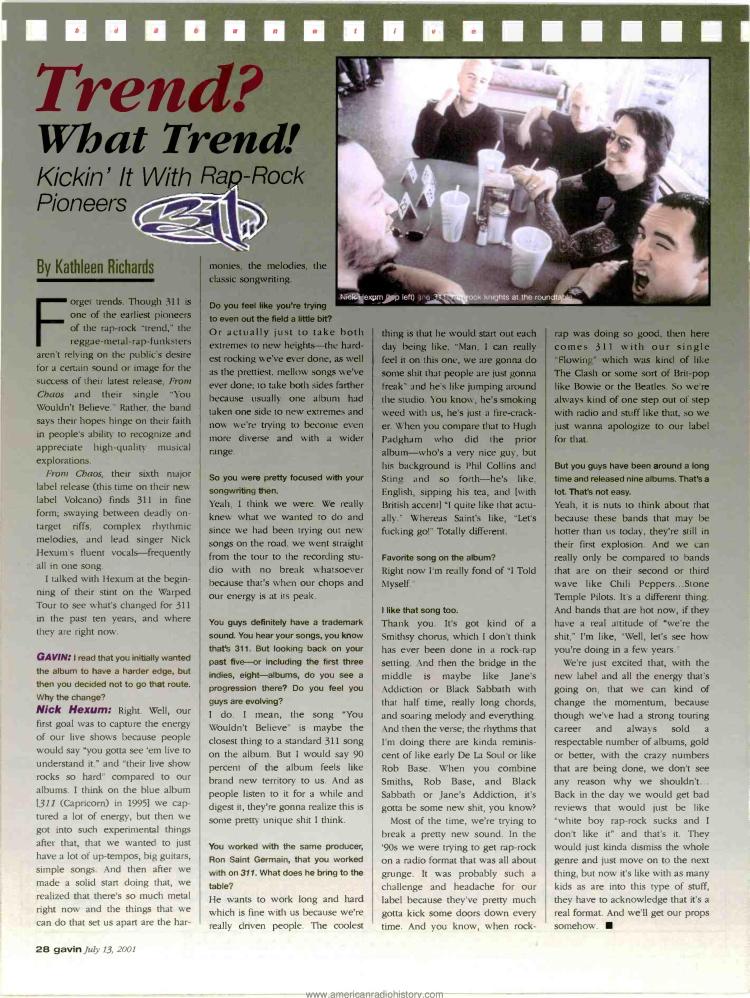 Gavin Report: July 2001&nbsp;issue