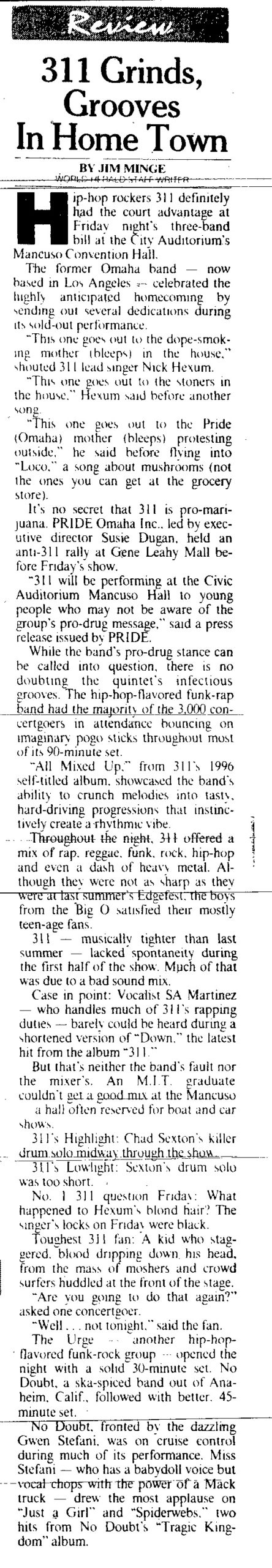 Omaha World Herald&nbsp;(6/8/96)